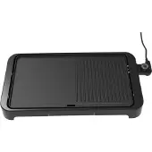 Arthur Martin AMPL204 Elektro-Plancha 2000 W, Double-Zone, Antihaft, Thermostat, Schwarz