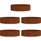 vidaXL Pflanzenring 5 pcs Braun 80 x 80 x 20 cm Wetterfeststahl