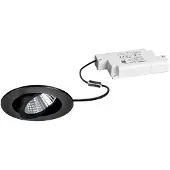 Brumberg LED-Einbauspot Damita-R, RC-dim, schwarz matt, IP65 dimmbar, schwarz, für Badezimmer, Aluminium