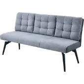 Hela Essbank "TOMAR", grau (dunkelgrau, vintage anthrazit, schwarz), B:180cm H:93cm T:68,5cm, Metall, Polyester, Stoff, Sitzbänke, Essbank, Federkorb, Rückenlehne mit 3 Einteilungen, Materialkombi