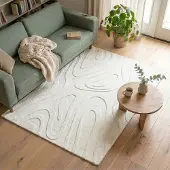 FRAAI Teppich Wohnzimmer - Charm Shapes Weiß 120x170 cm