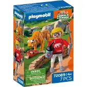Playmobil - Zoo: Tiger and Visitor (72089)