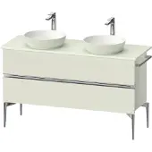 Duravit Sivida Konsolenwaschtischunterbau, 2 Schubkästen, Griffleiste chrom, 1315x475x548mm, SV4661010HH0000, Farbe: Blassgrün matt