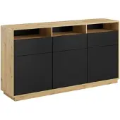 Petits-meubles SIDEBOARD Raven Mattschwarz und Holz