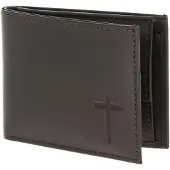 OXMOX Leder Geldbörse Leather RFID Protect Pocketbörse Freedom Cross Embossed Brown dunkelbraun