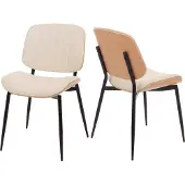 Mendler 2er-Set Esszimmerstuhl HWC-O44, Küchenstuhl Stuhl, Bugholz Kunstleder natur, weiß