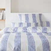 Elegante Mako-Satin Bettwäsche Capri ozeanblau 160x210 cm + 65x100 cm - blau