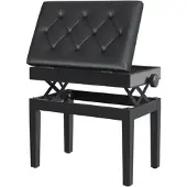 MODFU Klavierhocker Holz Schwarz 54,5x33x48-58 cm, höhenverstellbar mit Stauraum