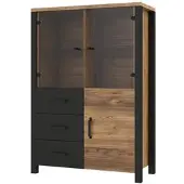 Petits-meubles GESCHIRRSCHRANK Lyam Holz und Schwarz