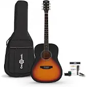 Gear4Music Dreadnought-Akustikgitarre mit Zubehörset von Sunburst