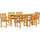 vidaXL Garten Essgruppe 7 stk. Braun Massivholz Akazie