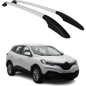 Omtec Aluminium Dachreling Relingträger für Renault Kadjar 2015-2021 Silber 2x