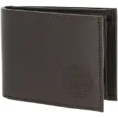OXMOX Leder Geldbörse Leather RFID Protect Pocketbörse Circle Bloom Embossed Brown dunkelbraun