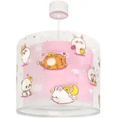 DALBER Kinder-Pendelleuchte Kawaii Friends Pinkes Leuchten im Dunkeln