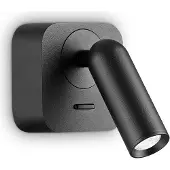 Ideal Lux Bohne Quadratisch Metall Schwarz Led Modern Wandleuchte 3W 3000K Warmes Licht