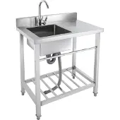 OEM Waschbecken, Freistehendes Design, Edelstahlkonstruktion, Silber