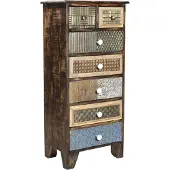DELUKE Kommode IVAR - Holz Mehrfarbig 110x50x35cm | Schrank Schlafzimmer Sideboard
