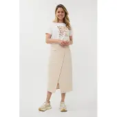 Esqualo Skirt Long City Sand Größe: 42 | Midiröcke Outlet | Damen | Braun