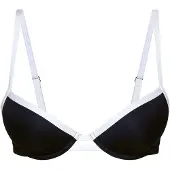 JOOP! Bandeau-Bikini-Top JOOP "Blanca Beach", Damen, Gr. 38, Cup A, schwarz-weiß (schwarz beauty), Obermaterial: 83% Polyamid, 17% Elasthan, Bikini-Oberteile Bandeau-Bikini-Top