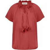 Cartoon Casual-Bluse mit Raffung in Rust Brown | Gr.: 34
