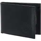 OXMOX Leder Geldbörse Leather RFID Protect Pocketbörse Circle Bloom Embossed Black schwarz