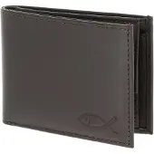 OXMOX Leder Geldbörse Leather RFID Protect Pocketbörse Freedom Fish Embossed Brown dunkelbraun