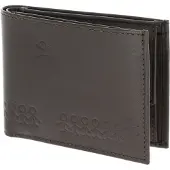 OXMOX Leder Geldbörse Leather RFID Protect Pocketbörse Jumping Jack Embossed Brown dunkelbraun