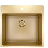 Caressi CAPP50KR10G Spüle, Einbau, Flächenbündig (HPL). Gold (PVD).