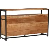 DELUKE Sideboard BJORN - Akazie Natur 87x42x145cm | Schrank Flur Schlafzimmer Kommode