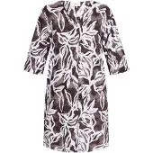 Cartoon Sommerkleid mit Muster in Weiß/Braun | Gr.: 38
