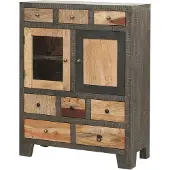 DELUKE Kommode ERIK - Mangoholz Mehrfarbig 118x40x90cm | Schrank Schlafzimmer Sideboard