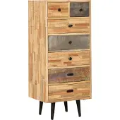 DELUKE Kommode KJELL - Teak Braun 112x35x50cm | Schrank Schlafzimmer Sideboard