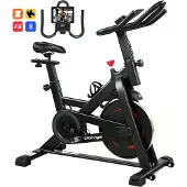 SPORTNOW Heimtrainer Fahrrad Höhenverstellbar Hometrainer mit APP LCD-Monitor