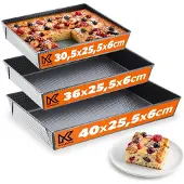 Kadax Backblech Backblech Pfannen XXL-Kuchenform 3er-Set Kuchenblech
