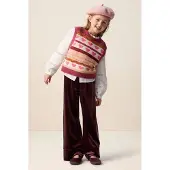 Sissy-Boy Weite Samt-Leggings - Dunkelrot | Größe: 98-104