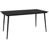 Furnicato Garten-esstisch Schwarz 150x80x74 Cm Stahl Und Glas