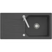 Villeroy & Boch 338602i4 Linara 60 Einbauspüle Unterschrankbreite ab 60 cm mit Excenterbetätigung Graphite CeramicPlus - inkl.