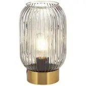 Orion Nachttischlampe Carneval, alu / grau / zink, für Wohn- / Esszimmer, Glas, Tischlampe