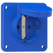 Pce 105-8bw Schutzkontakt-Anbausteckdose 75x75 nat Dichtrand IP54 rückwärtig (blau) 1058bw