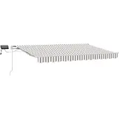 vidaXL Ausziehbare Markise Hellgrau und Weiß 450 x 300 cm