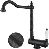 OEM Messing Küchenhahn, 180° falbar, 360° drehbar, matt schwarz