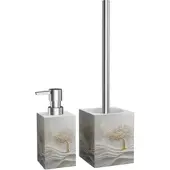 Sanilo Badezimmer Set Seifenspender und WC Bürste Tree of Life