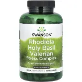 Swanson Health Rhodiola Heiliges Basilikum Baldrian Stress Complex 180 St