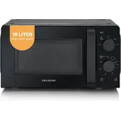 Severin Mikrowelle Solo, Auftauen und Erhitzen, 6 Leistungsstufen & Auftaufunktion, Mikrowellengerät mit Drehteller,19L,700W, Schwarz, MW 7580