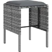 vidaXL 5-tlg. Sofagarnitur in L-Form mit Kissen Poly Rattan Grau