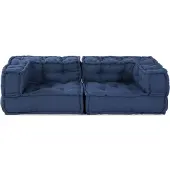 vidaXL Modulare Sofagarnitur 3 stk. Stoff Indigo 140 x 70 x 36 cm