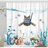 OEM Ozean-Thermometergordijn 180 x 180 cm - wasserfest - Polyester