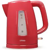 Livoo DOD184RC, 1,7 l, 2200 W, Rot, Kunststoff, Wasserstandsanzeige, Drahtlos