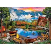 Master Pieces Puzzle Sunset Canoe 1000 Teile Erwachsene