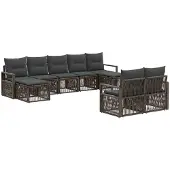vidaXL Gartensofa-set 9 pcs Grau Poly-Rattan